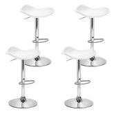 Set of 4 Kitchen Bar Stools Swivel Bar Stool PU Leather Gas Lift Chair White - BSR